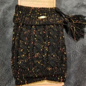 Cc black cable knit boot cuffs